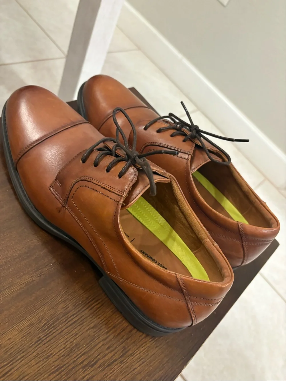 Florsheim Brown Leather Loafer with Lime Accents 11